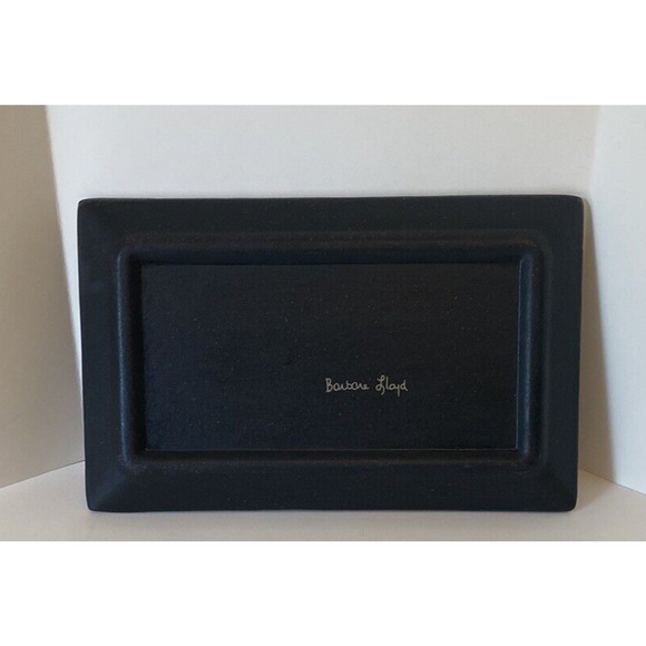 Snowman Winter Christmas Wood Tray Plate Hand Painted Barbara Lloyd 10.75"x6.5" - Picture 4 of 6